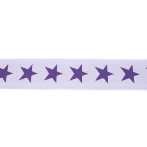 Gummiband ca. 40 mm - Sterne - lila/violett