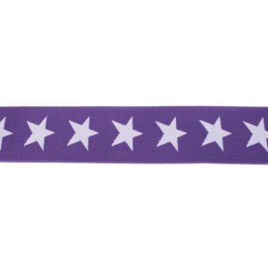 Gummiband ca. 40 mm - Sterne - violett/lila