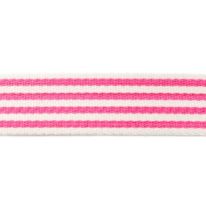 Gurtband ca. 40 mm - Streifen - natur/pink