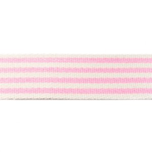 Gurtband ca. 40 mm - Streifen - natur/rosa