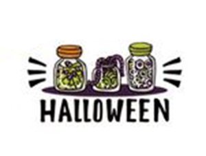 Transfer-Applikation Halloween zum Aufbügeln ca. 7,0 cm x 4,0 cm - Halloween Ekelgläser