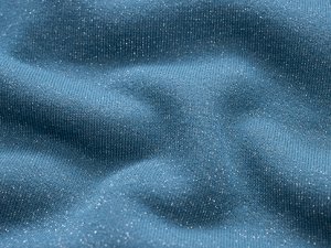 Angerauter Sweat mit Glitzereffekt - jeansblau-silberfarben