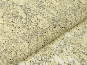 Italienische Hochwertige Spitze PANEL ca. 160 cm x 140 cm - Florales-Muster - gelb
