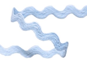 Bogenlitze Zackenlitze hochwertige Baumwolle - ca. 10 mm - uni babyblau