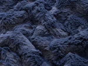 Zottel-Wellnessfleece Fur - Wellenoptik - uni jeansblau