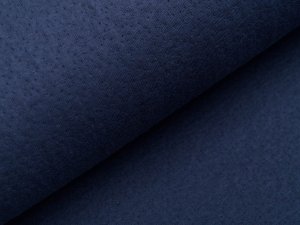 Jersey Triple Cotton Collino  - eingestanztes Blumenmuster - navy