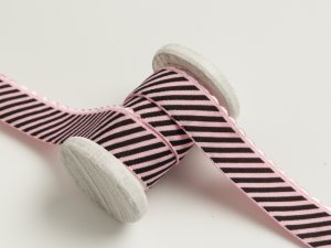 Gummiband ca. 25mm - diagonale Streifen - rosa