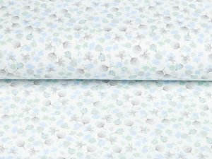 Webware Baumwolle - Blumenwiese - weiß-blau