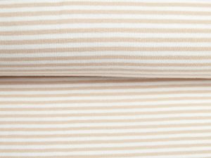 Jersey Yarn Dyed - Streifen - weiß-beige