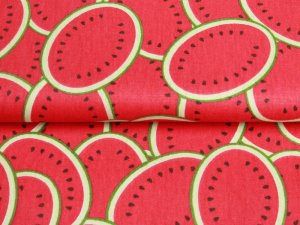 Webware Öko - Baumwolle Patchwork Quilt Serie " Watermelon " Melan & Cia Kollektion - Melonen - rot