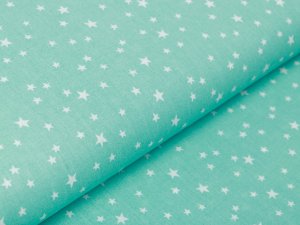 Französische Webware Baumwolle - unregelmäßige Sterne - smaragd