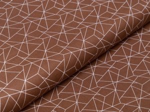 Webware Baumwolle - geometrisches Muster - braun