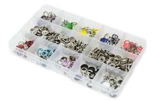 Jersey Metall Druckknopf Set 100 Stück in 10 Farben 10 mm - bunt
