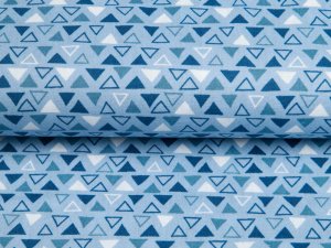 Webware Baumwolle Popeline - kleine Dreiecke - indigoblau