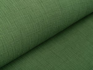 Bambus Musselin Baumwolle Double Gauze Snoozy - Leinenoptik - uni olivgrün