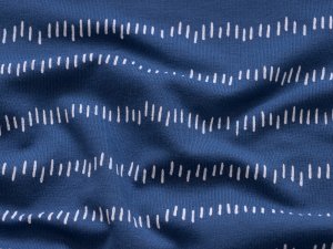 Jersey - aufgereihte Streifen - denim