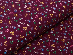 Jersey - Blumenwiese - bordeaux