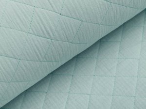 Musselin Double Gauze Rautenstepper  - uni mint