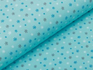 Jersey - kleine Schneeflocken - aqua