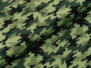 Webware Baumwolle Popeline - Camouflage - grün