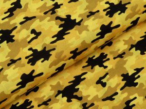 Webware Baumwolle Popeline - Camouflage - gelb