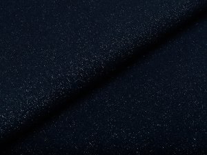 Glattes Bündchen im Schlauch 70 cm mit Glitzerfäden - uni marine/silberfarben