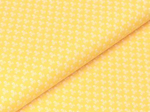 Webware Baumwolle - kleine Totenköpfe - gelb