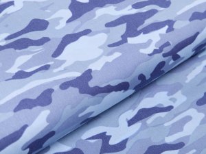Webware Baumwolle Popeline - Camouflage - blau