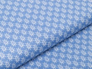 Webware Baumwolle Popeline - Tropfen und Punkte - blau