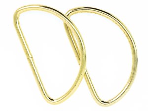 2 Halbrundringe / D-Ringe 50 mm - goldfarben 