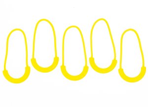 Reißverschluss-Anhänger / Zipper Schlaufe 5,5 cm 5 Stück - gelb