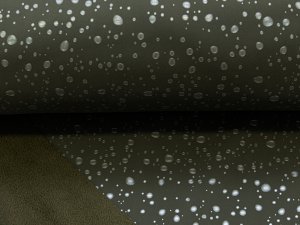 Softshell Jackenstoff - Wassertropfen in 3D Optik - olive