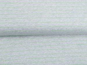 Single Jersey Melange Sanetta - dünne Streifen - meliert grau
