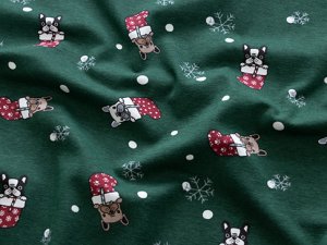 Jersey Weihnachten - Weihnachtsbulldoggen - dunkelgrün