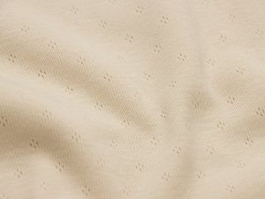 Jersey Feinstrick Ajoure Pointoille - Rauten Lochmuster - beige