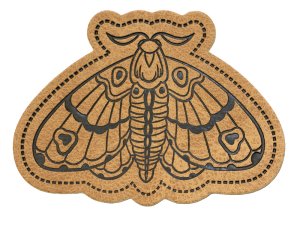 Jessy Sewing Kunstleder-Label mit aufgedruckter Nähnaht - "Motte" - braun
