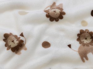 Hochwertiger Cuddle Microfaser Soft Plüsch - kleine Löwen - weiß