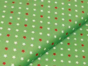 Webware Baumwolle Swafing Noel - Weihnachtliche Sterne - grün