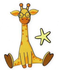 Transfer-Applikation zum Aufbügeln ca. 6,5 cm x 9,0 cm - erschöpfte Giraffe