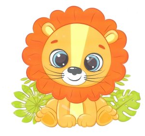 Transfer-Applikation zum Aufbügeln ca. 18,0 cm x 16,5 cm - Löwenbaby