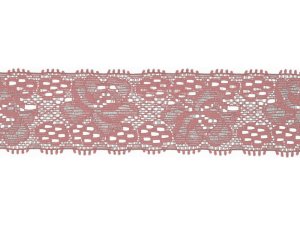 Elastische Spitze 30 mm - Blumen - altrosa