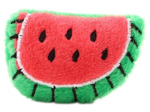 Plüschi ca. 4 cm x 5,6 cm - spritzige Melone - grün-rot
