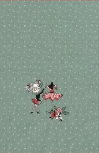 Jersey Digitaldruck Stenzo Sewing PANEL ca. 60 cm x 50 cm - Mädchen mit Schneiderpuppe - mint