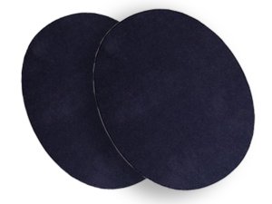 Velour Flicken oval zum Aufbügeln 14 cm x 11cm 2 Stück - uni nachtblau