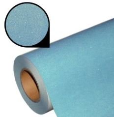 Flexfolie - PU - Plotterfolie mit Glitzereffekt 25 cm x 20 cm - neonblau