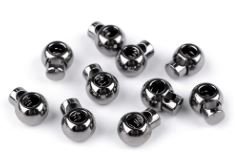 Kordelstopper Metall ca. 14 mm x 18 mm - für Kordeln mit 4 mm Durchmesser - grau