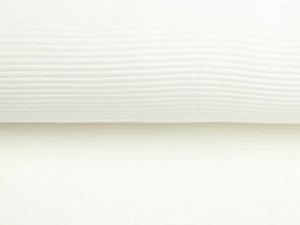 Jersey Ottoman Querrippe - uni naturweiß