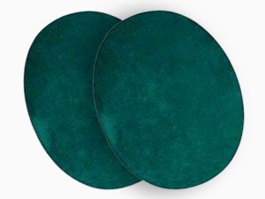 Velour Flicken oval zum Aufbügeln 14 cm x 11cm 2 Stück - uni petrol