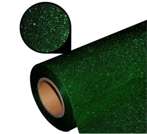 Flexfolie - PU - Plotterfolie mit Glitzereffekt 25 cm x 20 cm - dunkles grün