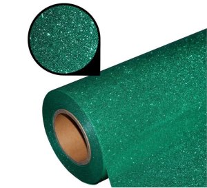 Flexfolie - PU - Plotterfolie mit Glitzereffekt 25 cm x 20 cm - smaragd